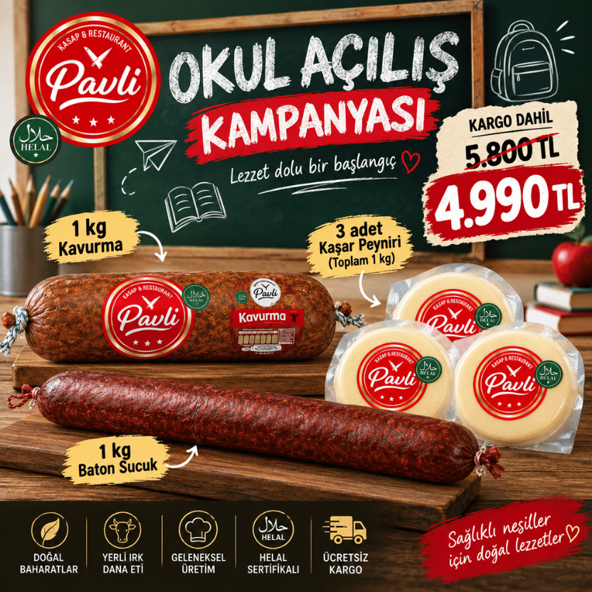 Pavli Okul Açılış Özel Paketi – Kavurma, Sucuk & Kaşar